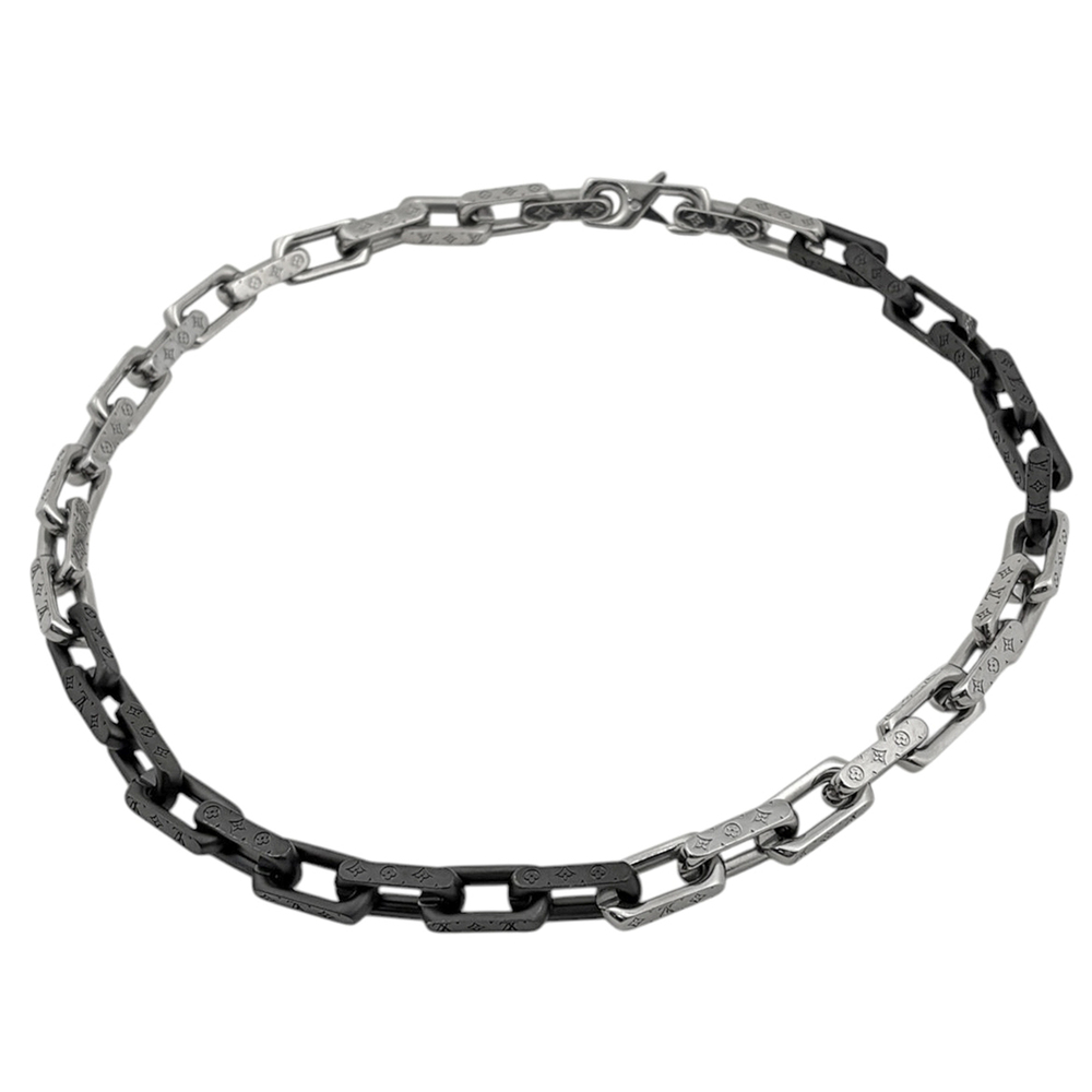 LOUIS VUITTON Black Monogram Necklace